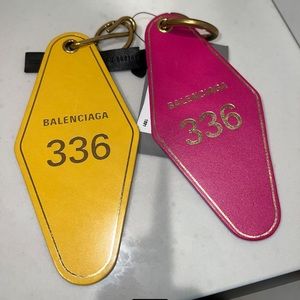 COPY - Balenciaga hotel printed leather keychain